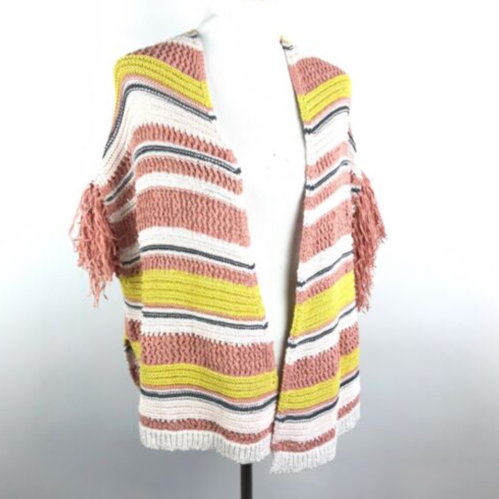 Jessica Simpson Striped Knit Open Cardigan